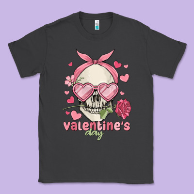Valentine's Day Skull Classic Tee Designed By Maliassmallbusiness
