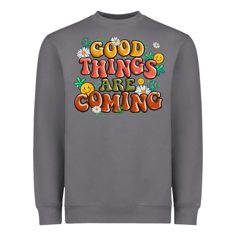 Good Things Are Coming Heavyweight Sweatshirt by MaliasSmallBusiness | Teevron
