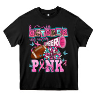 Black in october we wear cheer pink football Heavy Core Tee - AdoDesignShop