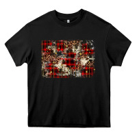 Black christmas leopard cowhide background Heavy Core Tee - BarkalooDesign