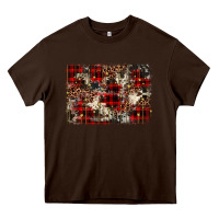 Chocolate Brown christmas leopard cowhide background Heavy Core Tee - BarkalooDesign