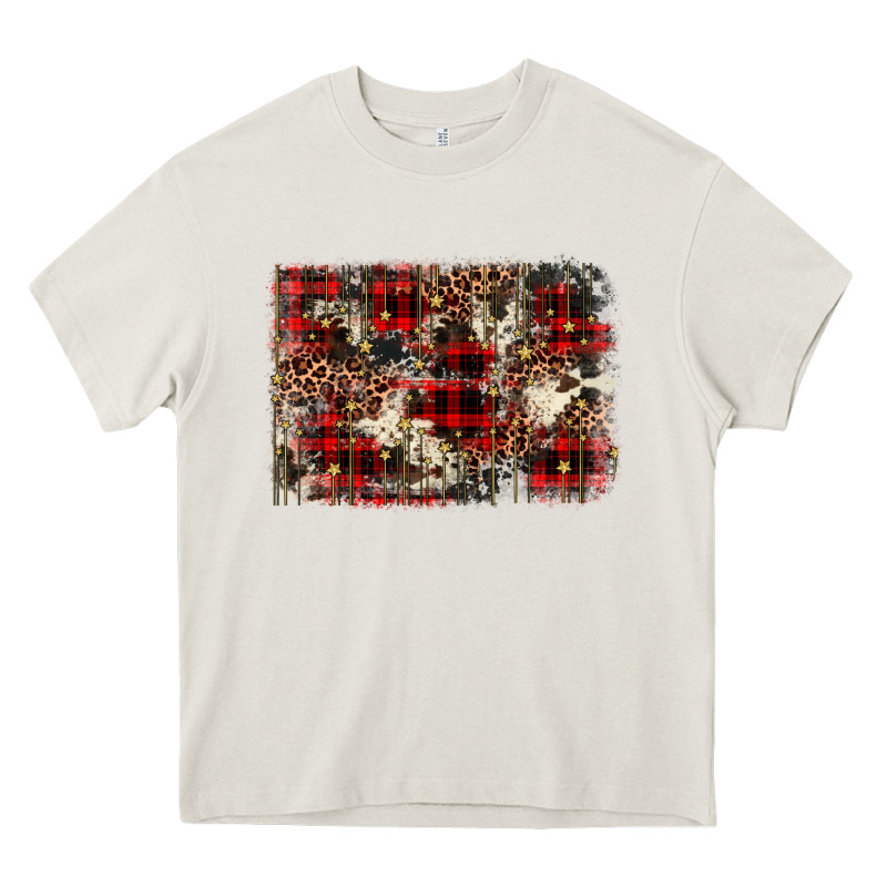 Christmas Leopard Cowhide Background Heavy Core Tee by BarkalooDesign | Teevron