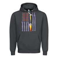 Smoke American Flag Beer Zipper Hoodie - Bettercallsaul
