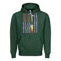 American Flag Beer Zipper Hoodie | Teevron