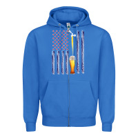 True Royal American Flag Beer Zipper Hoodie - Bettercallsaul