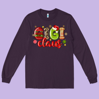 Gigi Claus Long Sleeve Tee Designed By Maliassmallbusiness