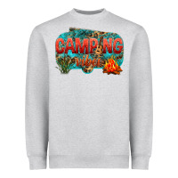 Heather Grey camping vibes Heavyweight Sweatshirt - NancyCooperArtShop