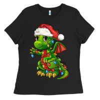 Black Christmas Cute Dragon Ladies Tee - FaDigitalArtStudio