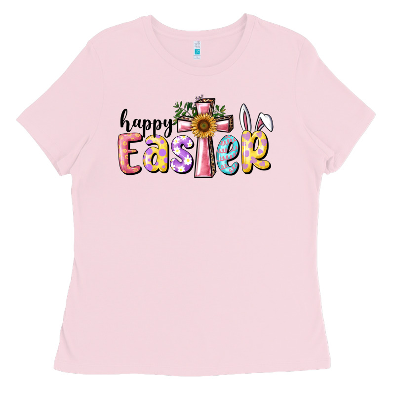 Happy Easter With Cross Ladies Tee by RanaPortraitStore | Teevron