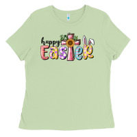 Matcha Happy Easter With Cross Ladies Tee - RanaPortraitStore