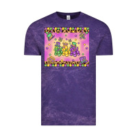 Cloud Purple mardi gras bead dogs Vintage Tee - MaliasSmallBusiness