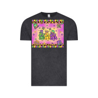 Vintage Black mardi gras bead dogs Vintage Tee - MaliasSmallBusiness