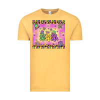 Vintage Mustard mardi gras bead dogs Vintage Tee - MaliasSmallBusiness