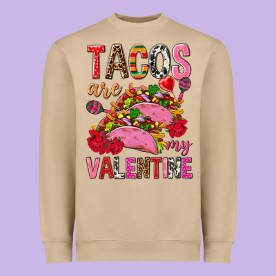 Tacos Are My Valentine Heavyweight Sweatshirt Designed By Nancycooperartshop