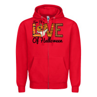 Red For the Love of Halloween Zipper Hoodie - Bettercallsaul