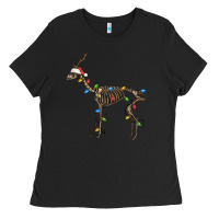 Black christmas deer skeleton Ladies Tee - FaDigitalArtStudio