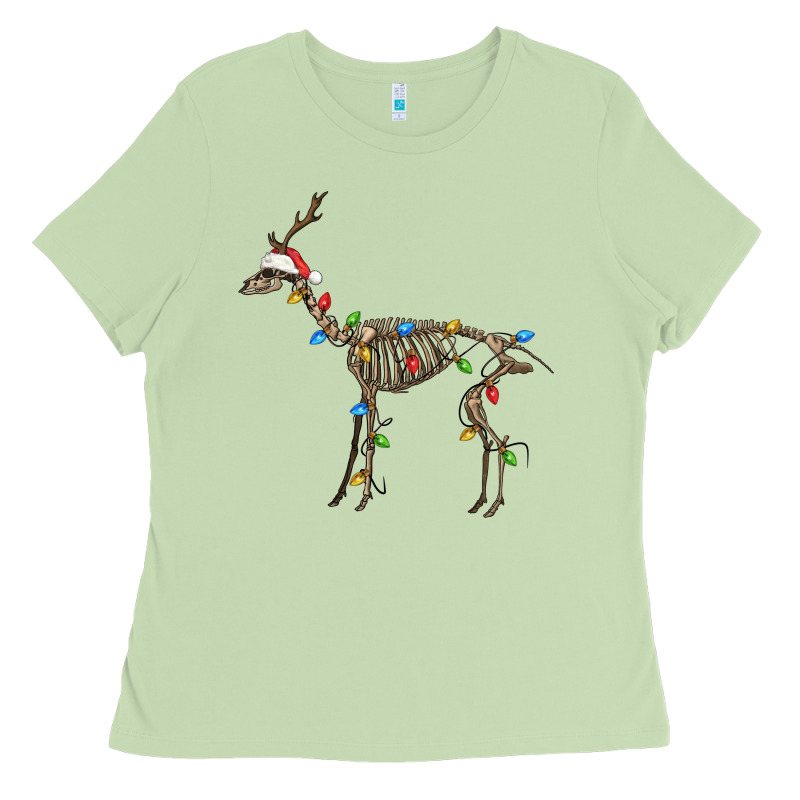 Christmas Deer Skeleton Ladies Tee by FaDigitalArtStudio | Teevron
