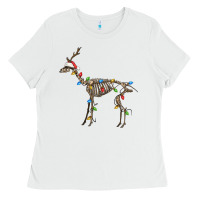 White christmas deer skeleton Ladies Tee - FaDigitalArtStudio