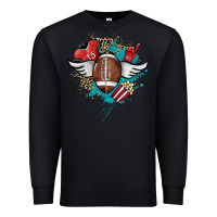 Black Football ball leopard glitter Premium Sweatshirt - HowdyJamesFarm