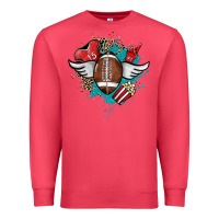 Cardinal Football ball leopard glitter Premium Sweatshirt - HowdyJamesFarm