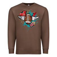 Chestnut Football ball leopard glitter Premium Sweatshirt - HowdyJamesFarm