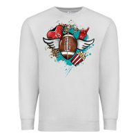 Dove Grey Football ball leopard glitter Premium Sweatshirt - HowdyJamesFarm