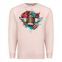 Pale Pink Football ball leopard glitter Premium Sweatshirt - HowdyJamesFarm