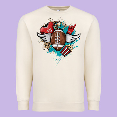 Football Ball Leopard Glitter Premium Sweatshirt Designed By Howdyjamesfarm