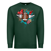 Sports Green Football ball leopard glitter Premium Sweatshirt - HowdyJamesFarm
