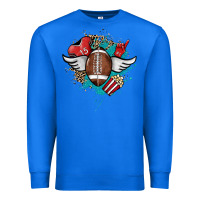 True Royal Football ball leopard glitter Premium Sweatshirt - HowdyJamesFarm