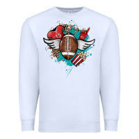 White Football ball leopard glitter Premium Sweatshirt - HowdyJamesFarm
