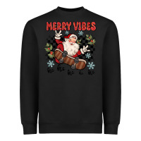 Black merry vibes ho ho ho Heavyweight Sweatshirt - MaliasSmallBusiness