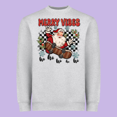 Merry Vibes Ho Ho Ho Heavyweight Sweatshirt Designed By Maliassmallbusiness