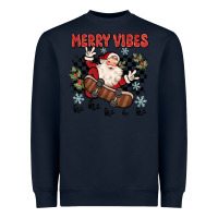 Navy merry vibes ho ho ho Heavyweight Sweatshirt - MaliasSmallBusiness