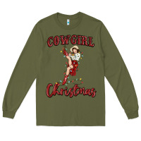 Army Green cowgirl christmas Long Sleeve Tee - MaliasSmallBusiness