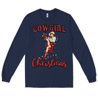 Navy cowgirl christmas Long Sleeve Tee - MaliasSmallBusiness