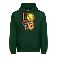 Foreset Green love softball Urban Hoodie - FaDigitalArtStudio