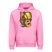 Fuchsia Pink love softball Urban Hoodie - FaDigitalArtStudio