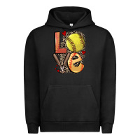 Pigment Black love softball Urban Hoodie - FaDigitalArtStudio