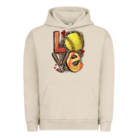 Pigment French Oak love softball Urban Hoodie - FaDigitalArtStudio