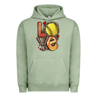 Pigment Oil Green love softball Urban Hoodie - FaDigitalArtStudio