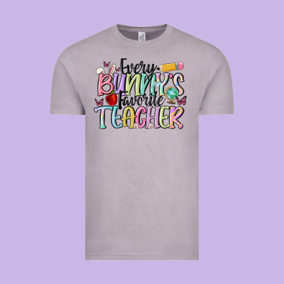 Every Bunnys Favorite Teacher Vintage Tee Designed By Maliassmallbusiness