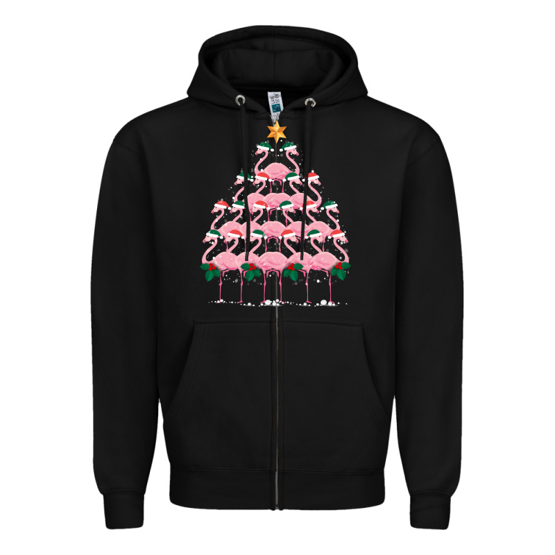 Christmas Tree Flamingo Zipper Hoodie by Bettercallsaul | Teevron