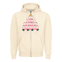 Sandshell Christmas Tree Flamingo Zipper Hoodie - Bettercallsaul