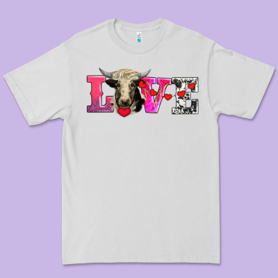 Love With Holstein Cow Premium Tee Designed By Adodesignshop