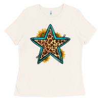 Bone western leopard star Ladies Tee - HRA Design Shop
