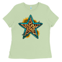 Matcha western leopard star Ladies Tee - HRA Design Shop