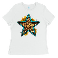 White western leopard star Ladies Tee - HRA Design Shop