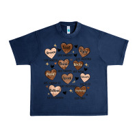 Navy black history month hearts Urban Heavy Tee - MaliasSmallBusiness