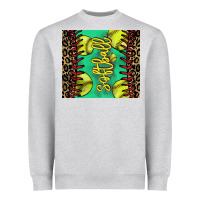 Heather Grey softball leopard Heavyweight Sweatshirt - NancyCooperArtShop